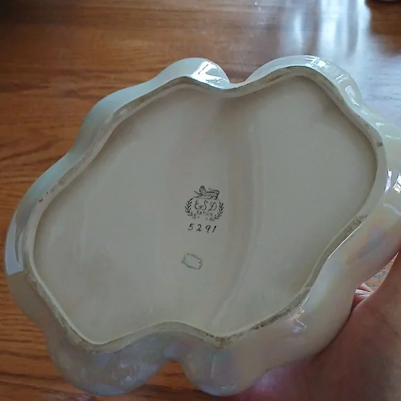 Vintage Lefton irridescent divided pixie candy dish - Picture 7 of 10